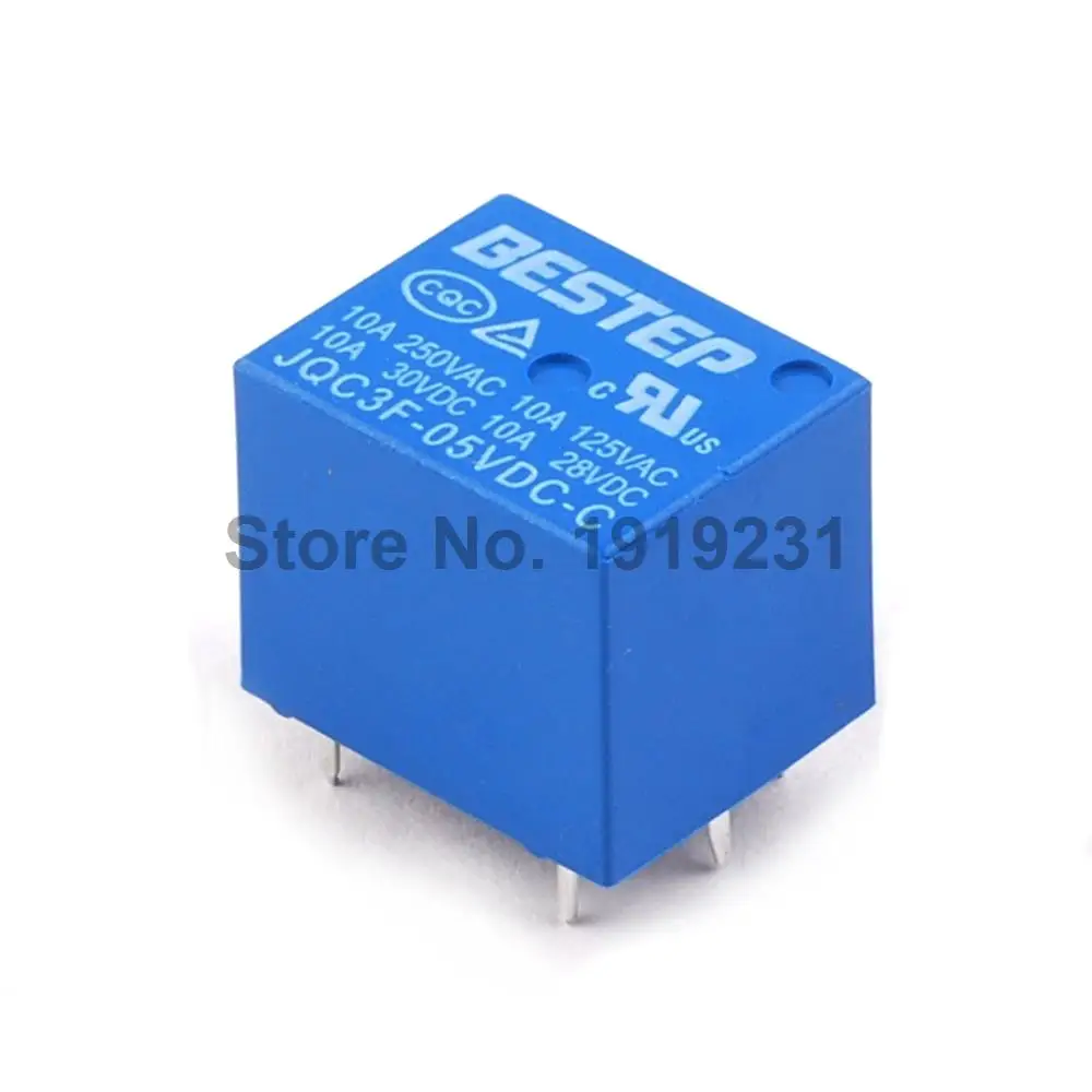 10 шт BESTEP T73 5V Реле синий JQC3F 05VDC C| |