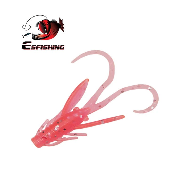 ESFISHING креветка хог40 45 мм 0,8 г 10 шт. креветка Приманка Мягкая приманка ледяной рыболовный воблер Pesca форель Морская рыбалка Спиннербейт джиг