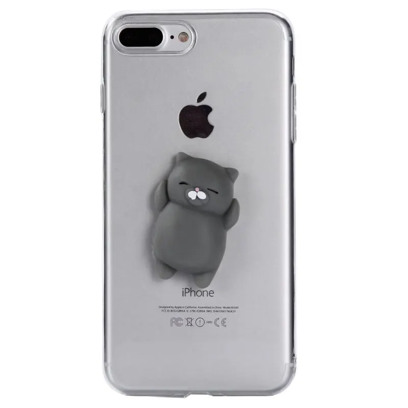 Мягкое чехол для iPhone 7 Plus покрытие 3D привлекательный мягкий силиконовый кошки из