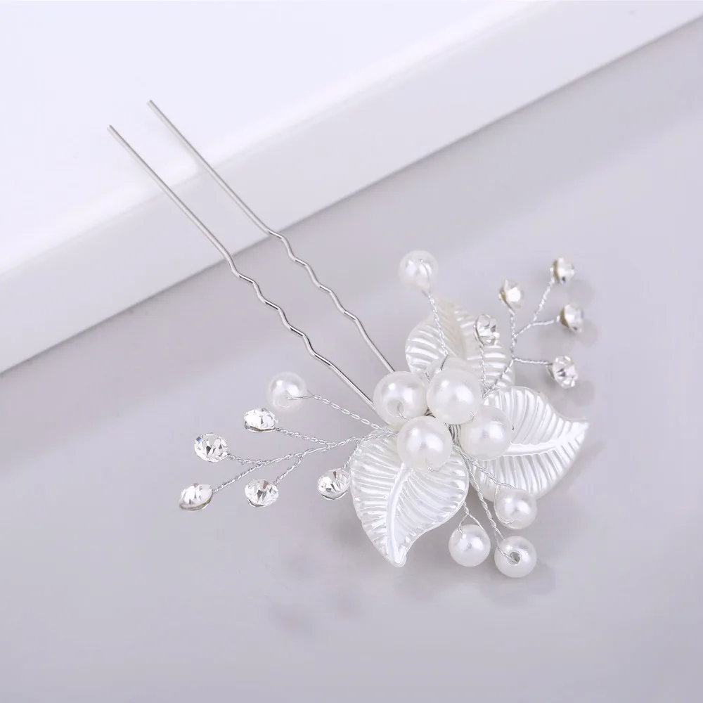 Модные 2 шт./лот жемчужные хрустальные Цветочные заколки для невесты свадебные