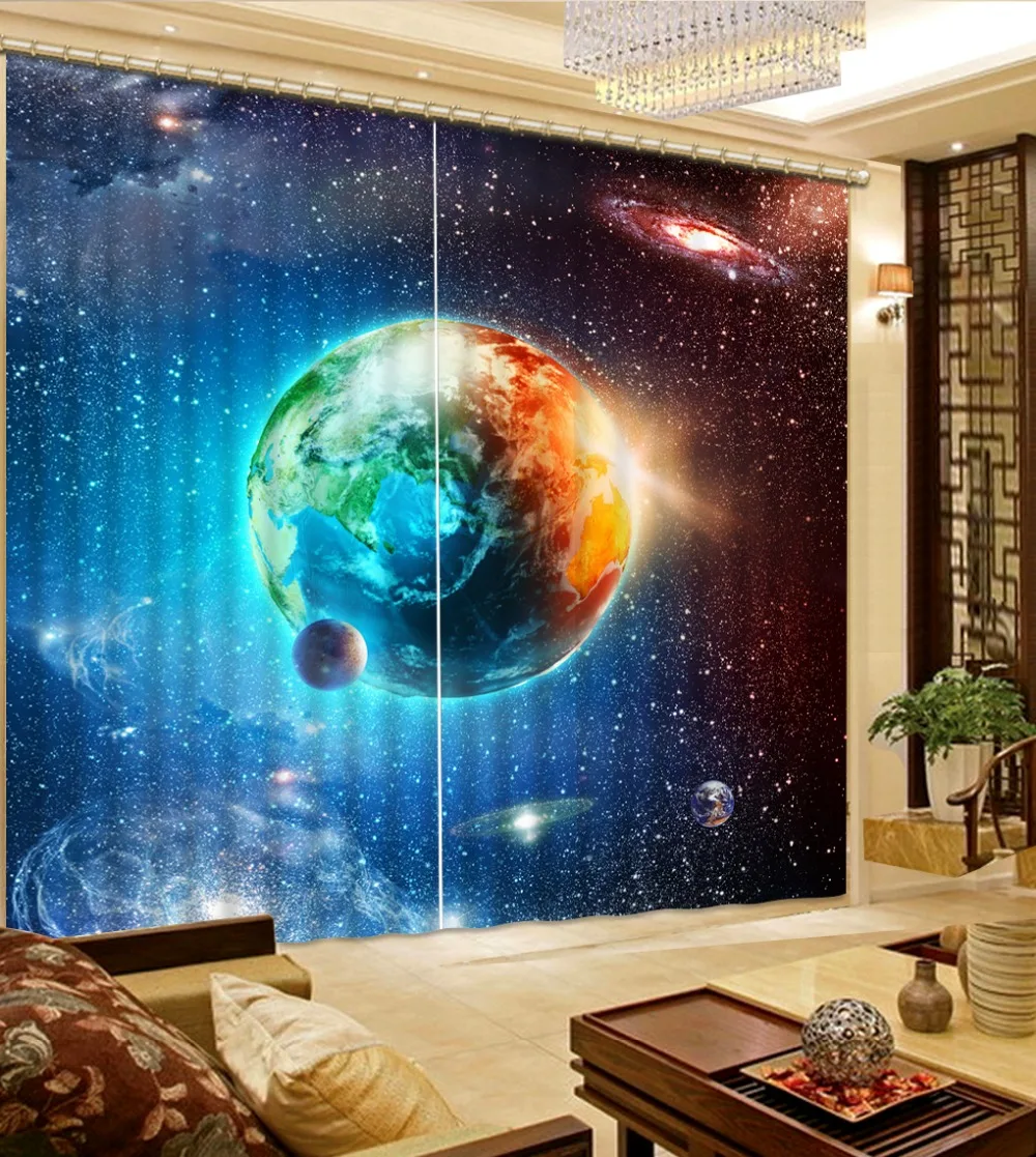 Топ Классический 3D европейский стиль голубое небо на заказ занавес модный Декор