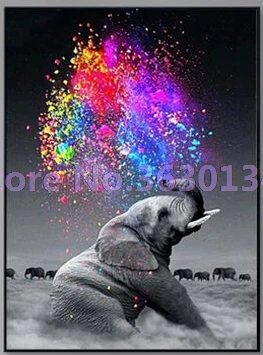Фото Diy Алмазная картина животные слон наборы крестиков 5D алмазная - купить