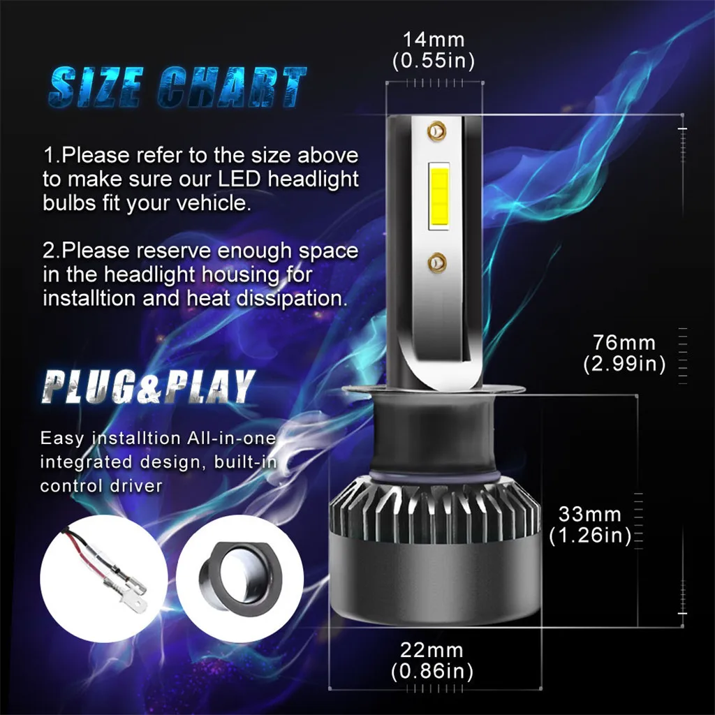 CARPRIE для автомобильных фар (светодиодный) горячая Распродажа 2 x H4/H7/H1/H8/H9/H11/9012/9006/9005