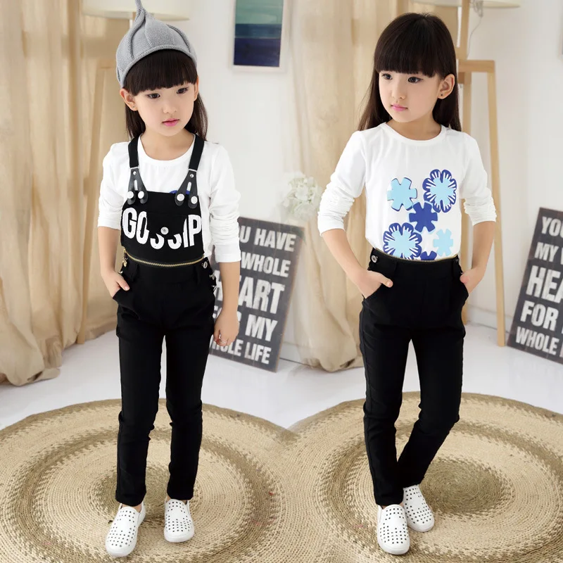 Девушки Комбинезоны 2016 Мода Осень Дети Письмо Молния Fly Теплые для Детей Новый