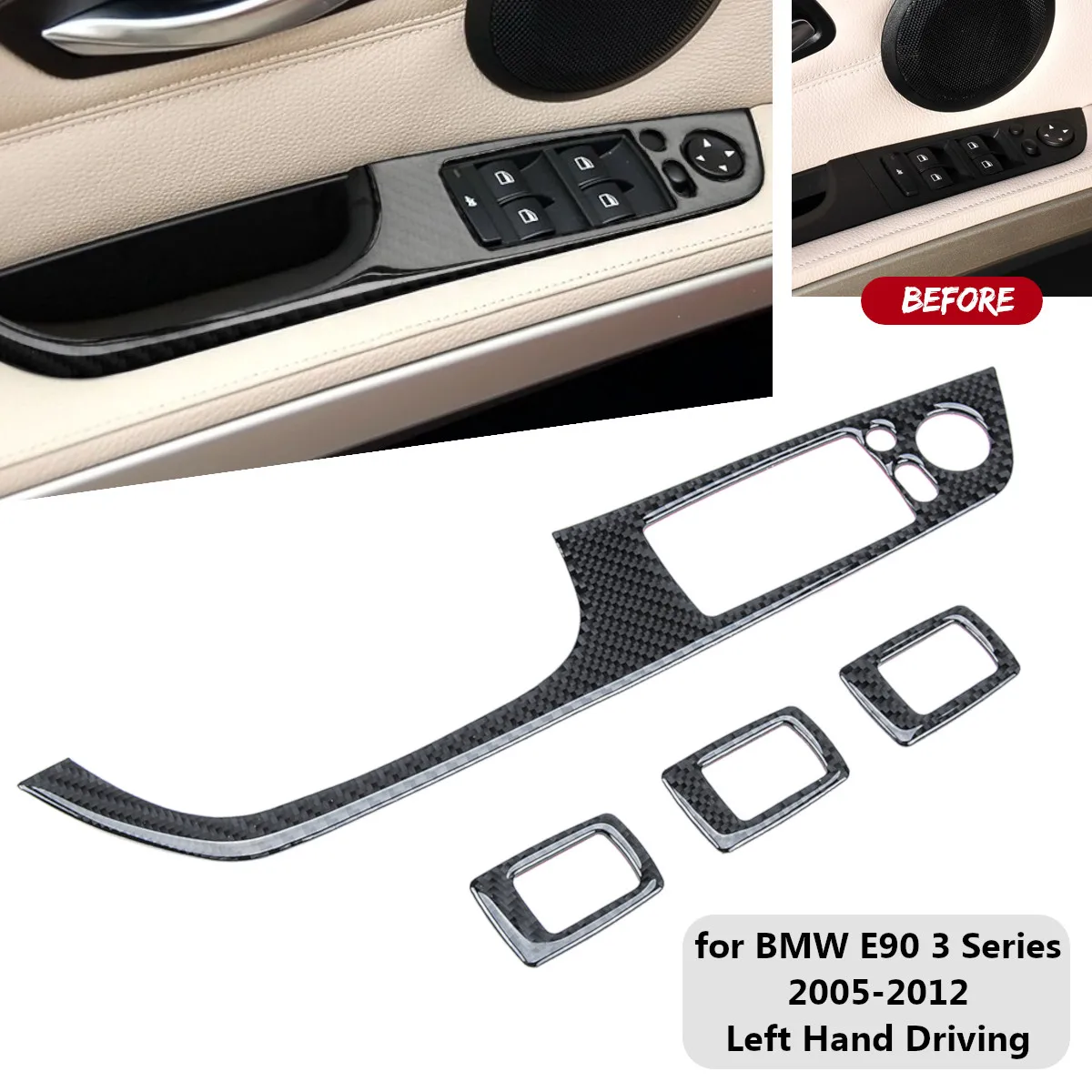 4 шт./компл. LHD крышка переключателя интерьера двери окна автомобиля отделка