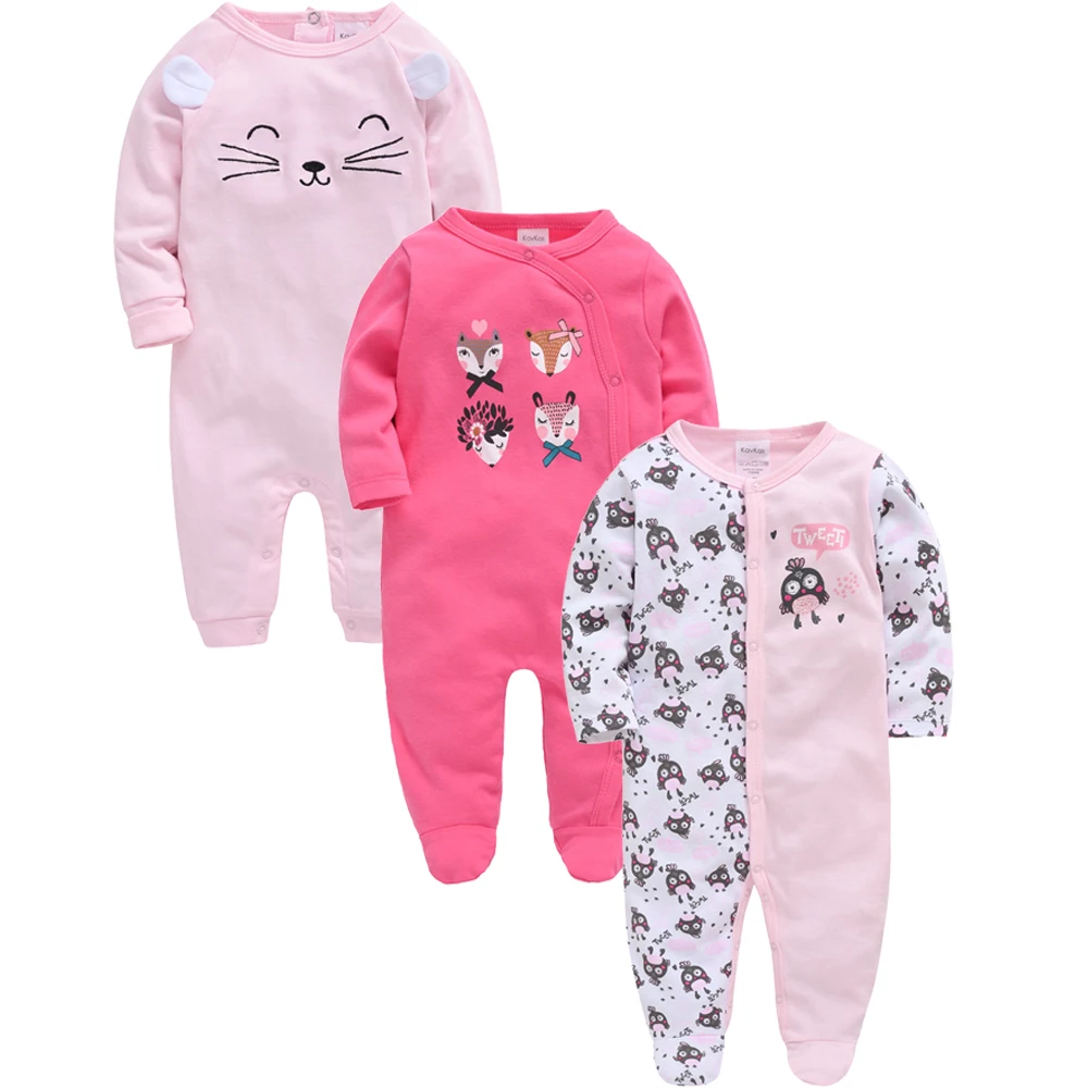 Зимние комбинезоны для маленьких девочек 100% хлопок модная одежда с длинными