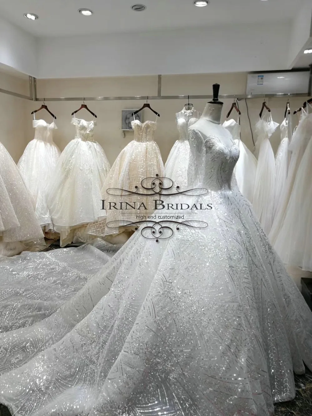Роскошное блестящее свадебное платье hochzeit с длинным рукавом 2019 | Свадьбы и