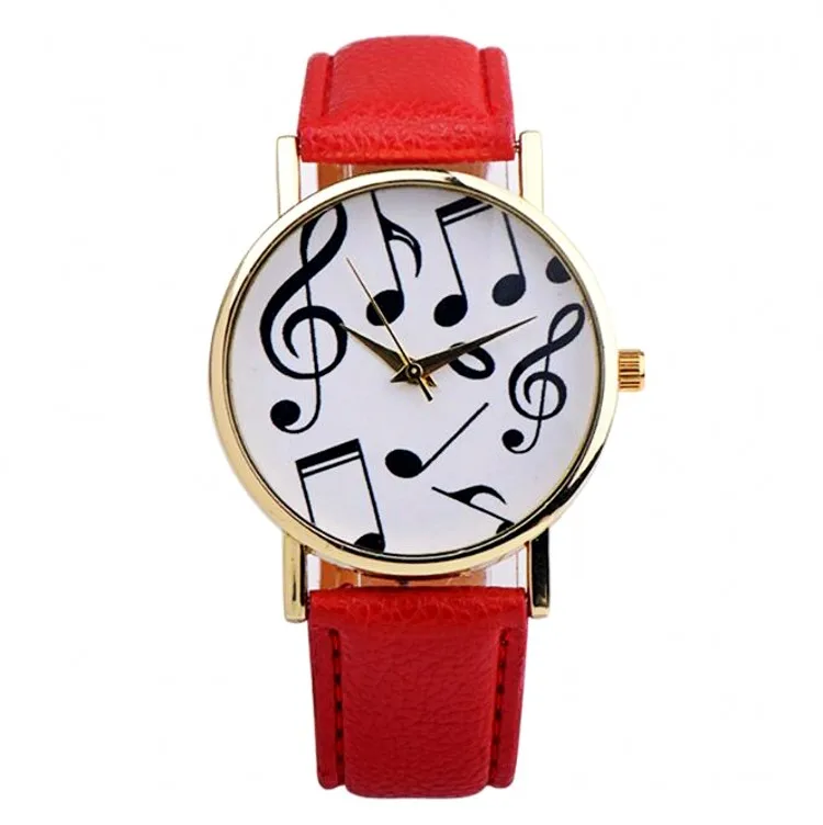 Распродажа Пианино нотной записи Ретро Повседневное кварцевые часы женские из