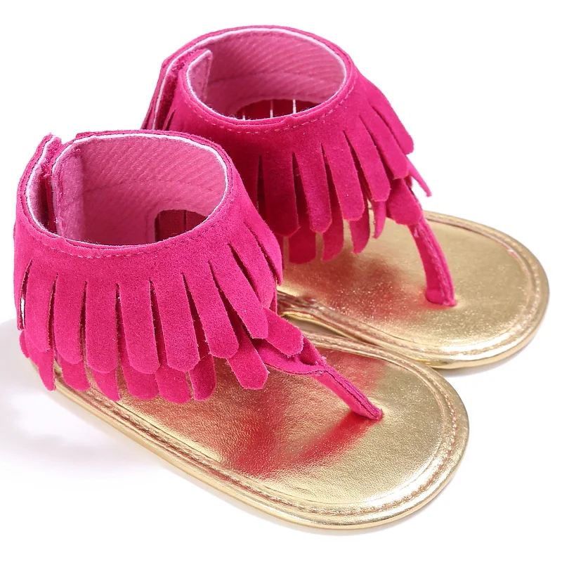 

Summer T style PU Suede Leather Double Tassel baby sandals Soft sole Anti-slip Baby infant shoes Baby sandals Clearance