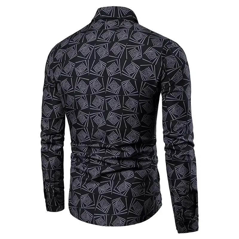 Цветочная Блузка мужская рубашка Camisa masculina с длинным рукавом Гавайский стиль
