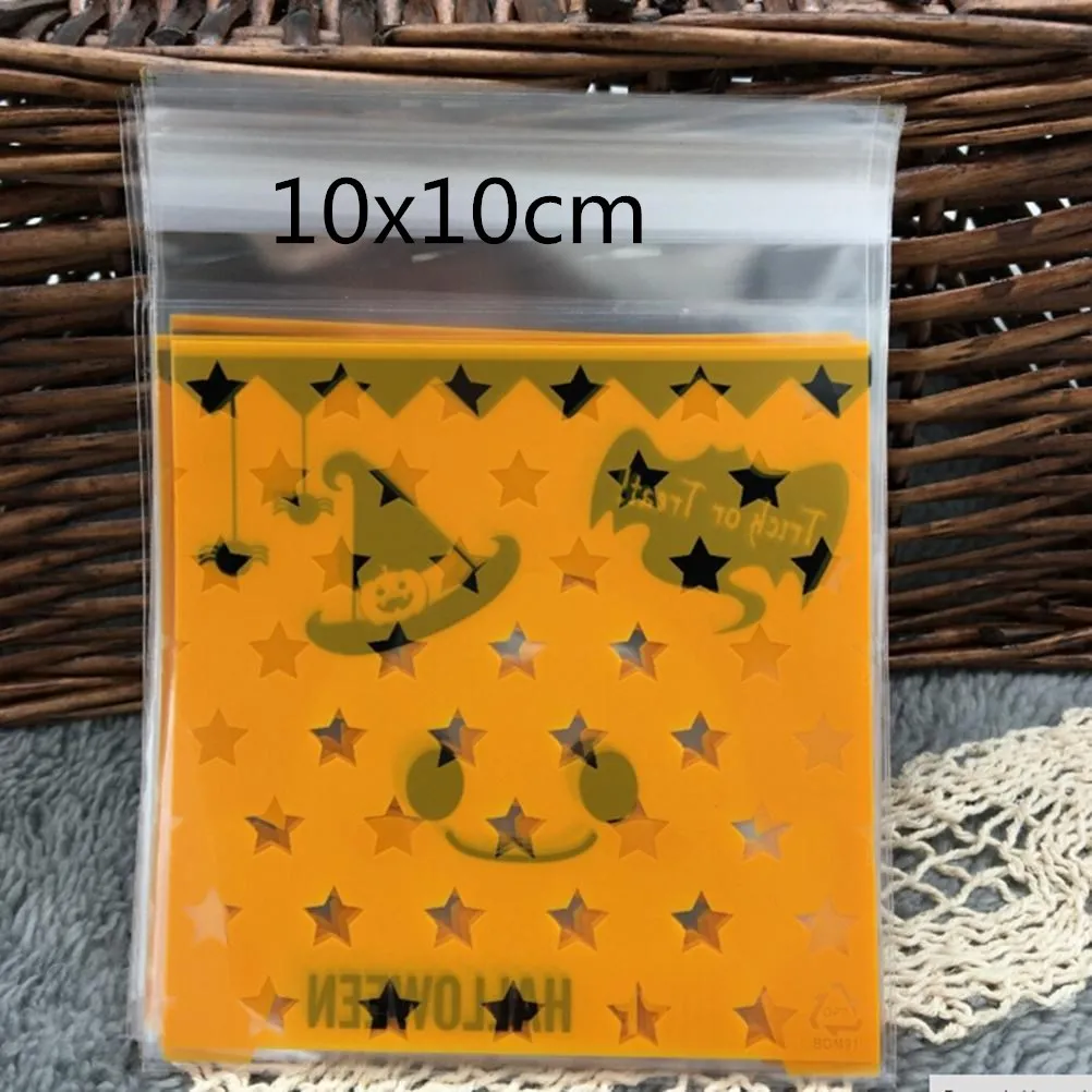 10x10cm 100 шт./компл. рождественские «Холодное сердце»; мешочек для печенья, конфет самоклеящаяся Пластик сумки печенье закуски выпечка упаковка, подарочные пакеты - Цвет: 10x10cm