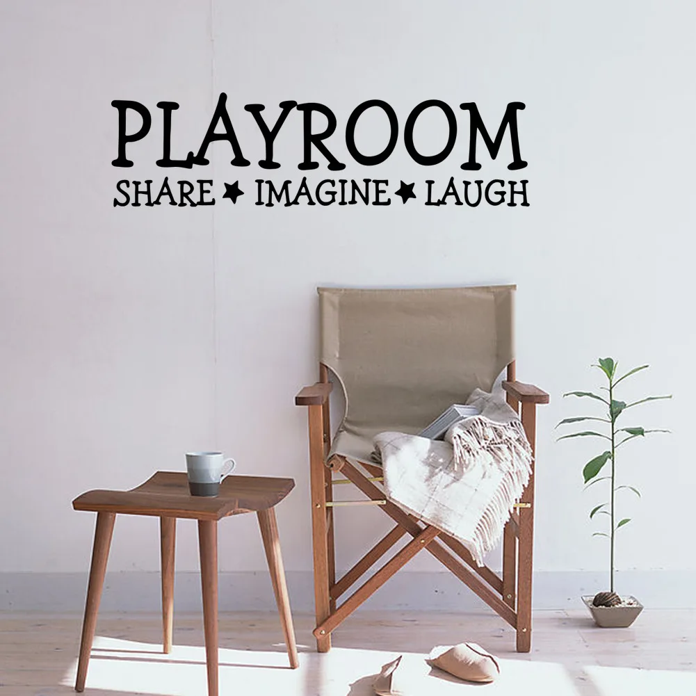 Игровая комната поделиться представить смех Наклейка на стену с цитатами дети