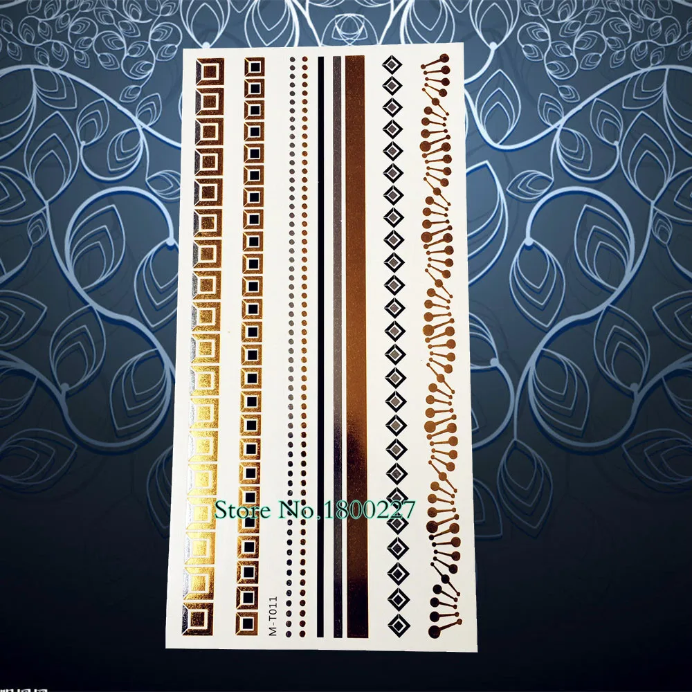 Золото индийский волк вспышка металлик временная татуировка Женщины тела макияж