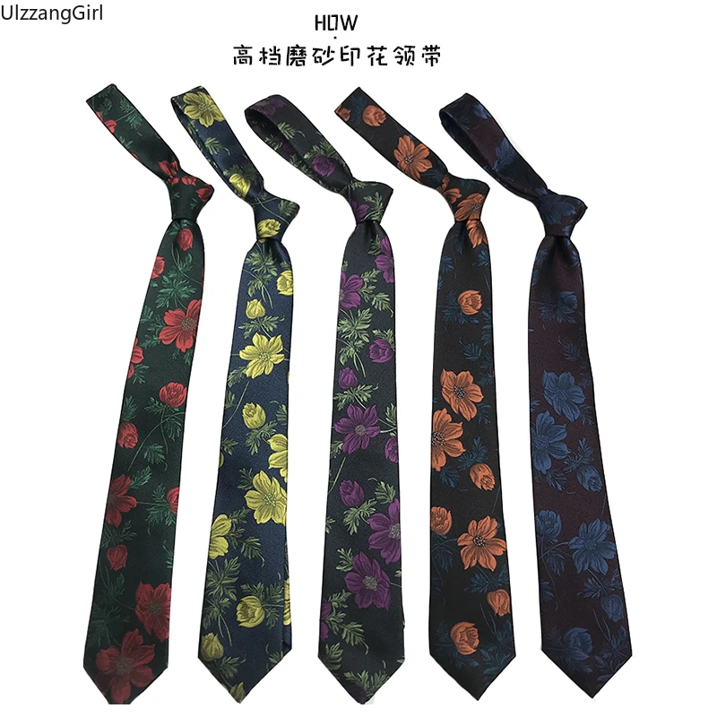 Женский и мужской галстук в стиле бохо с цветочным принтом Корейский Японский