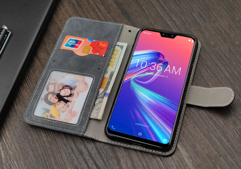 Кожаный чехол-книжка в винтажном стиле для ASUS ZenFone Max Pro M2 ZB631KL ZB630KL, Роскошный чехол-Кошелек из ТПУ, чехол для телефона