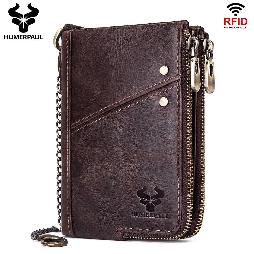 100% головка Слои из коровьей кожи для мужчин Высокое качество RFID Бумажник с