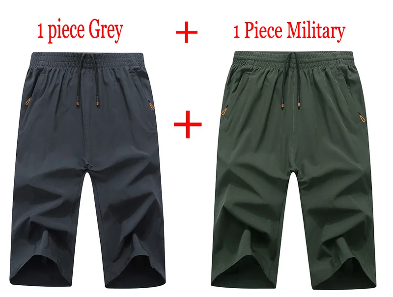 Grey and Military 1~ 3 Упаковка размер 8XL 9XL мужские летние пляжные шорты Бермуды мужские повседневные дышащие быстросохнущие шорты для бега мужские шорты - Цвет: Grey and Military