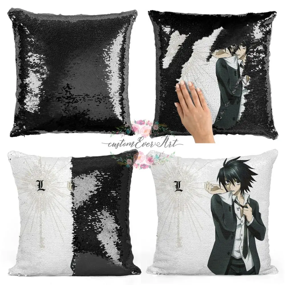 Наволочка с блестками в виде русалки Death Note L декоративная подушка для дивана