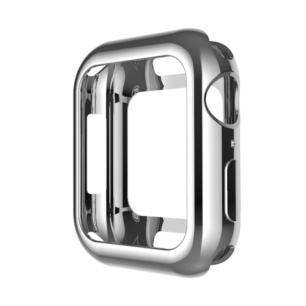 Silver Роскошная защитная накладка чехол для Apple Watch Series 5 4 3 2 1 чехол Высококачественный мягкий TPU бампер аксессуары для iwatch Shell - Цвет ремешка: Silver