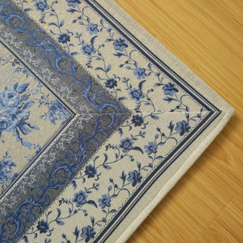 Детский Сияющий ковер с фарфоровым узором, синий и белый ковер, классический Коврик для ресторана, спальни, дивана, коврик для гостиной