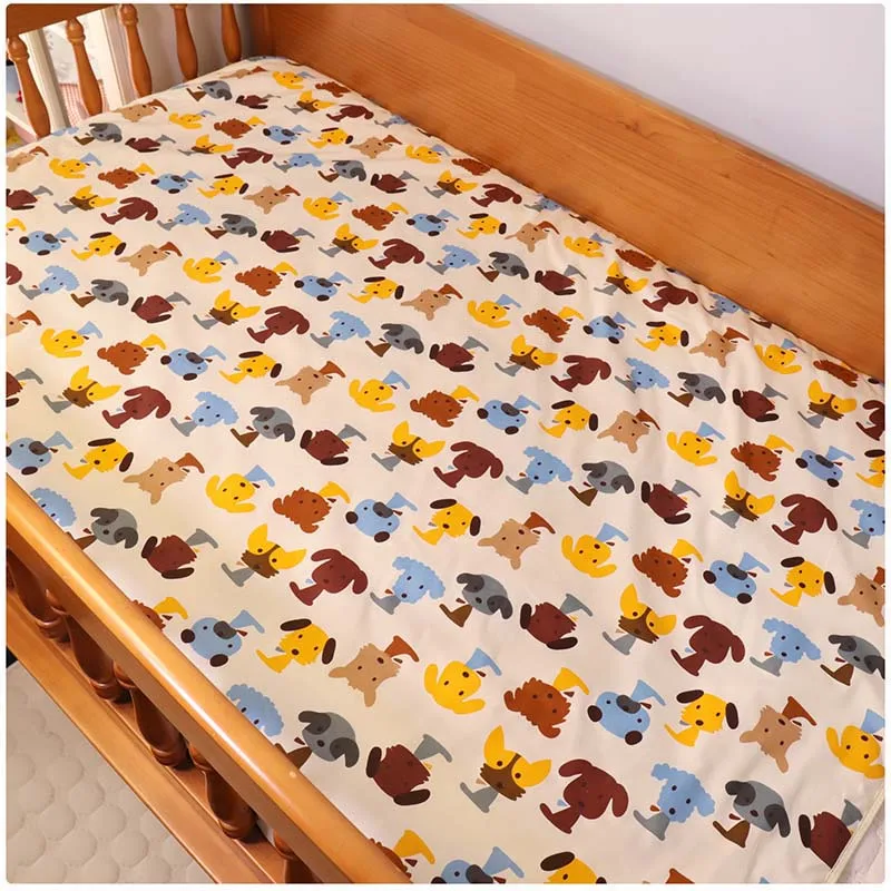 110x158 cm Dog 110*158 см мультяшный хлопковый коврик для подгузников Многоразовые детские подгузники матрас для младенцев водонепроницаемый лист пеленальный коврик большой чехол лист - Цвет: 110x158 cm Dog