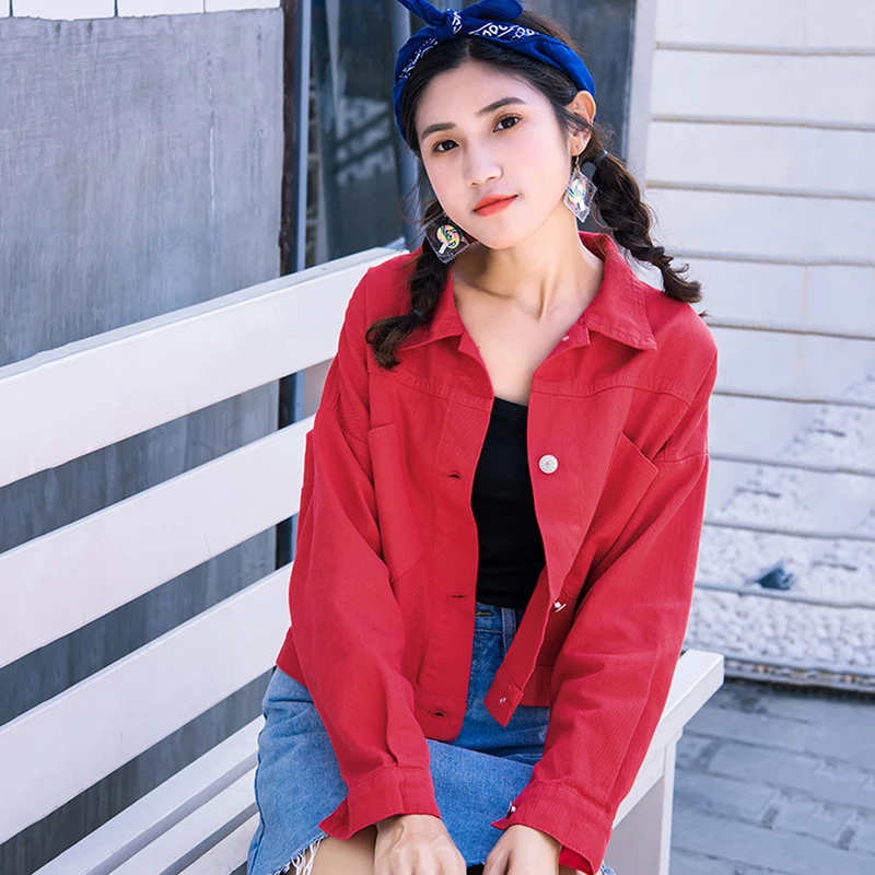 Куртка женская повседневная с длинным рукавом яркого цвета | Женская одежда