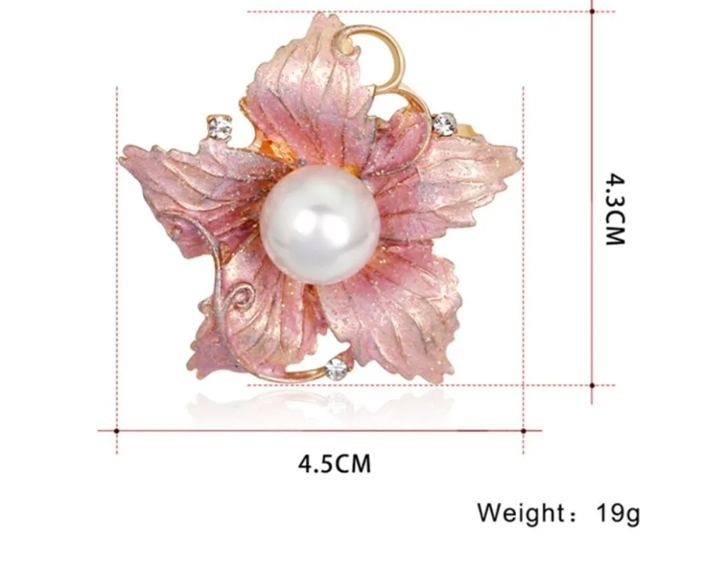 CSxjd ручная роспись капли масла блестящий розовый цветок жемчужные броши