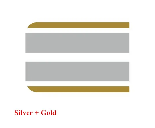 Silver-Gold Гоночный спортивный полосатый наклейка на капот автомобиля авто капот крышка двигателя Декор виниловые переводные наклейки внешние аксессуары для Toyota AYGO - Название цвета: Silver-Gold
