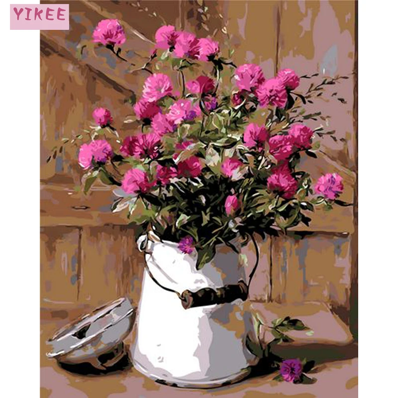 nordic style kids decoration scandinavian decor picture on wall oil paint by numbers flower art canvas | Дом и сад