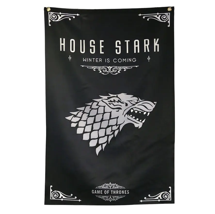 Stark Флаг "Игра престолов", флаг Старк, Талли, Таргариен, Ланнистер, Баратеон, Мартелл, Аррин, Грейджой, Тирелл, флаг 68*104 см - Цвет: Stark