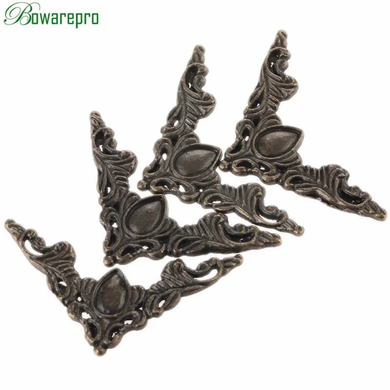 

bowarepro Book Corner Protector Box Book Scrapbook Metal Album Corner Decorative Protector Cover For Antique Brass Jewelry Box