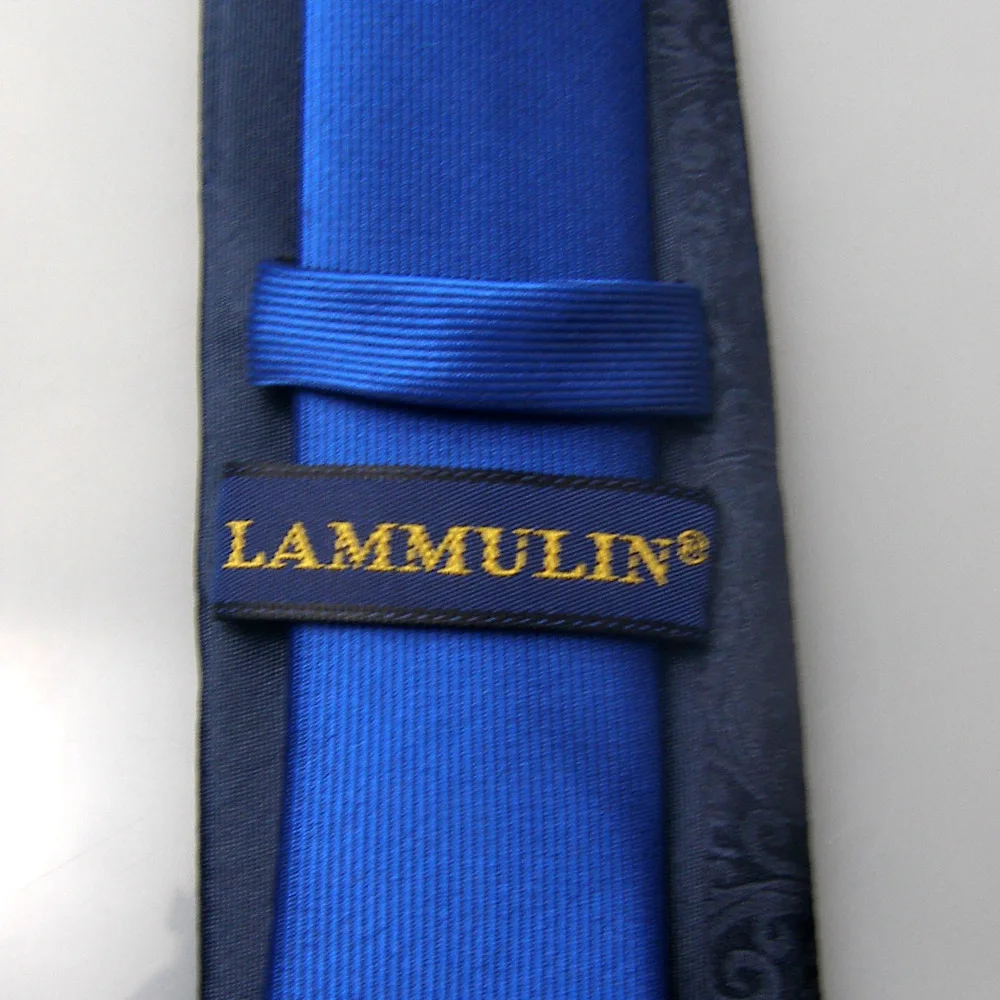 Мужской галстук LAMMULIN новый дизайн Королевский синий с узлом контрастный