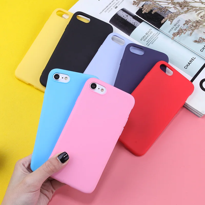 Для iPhone 6 Plus чехол Сверхтонкий Мягкий для X XR XS макс 7 8 6s плюс 5 5S SE Карамельный цвет