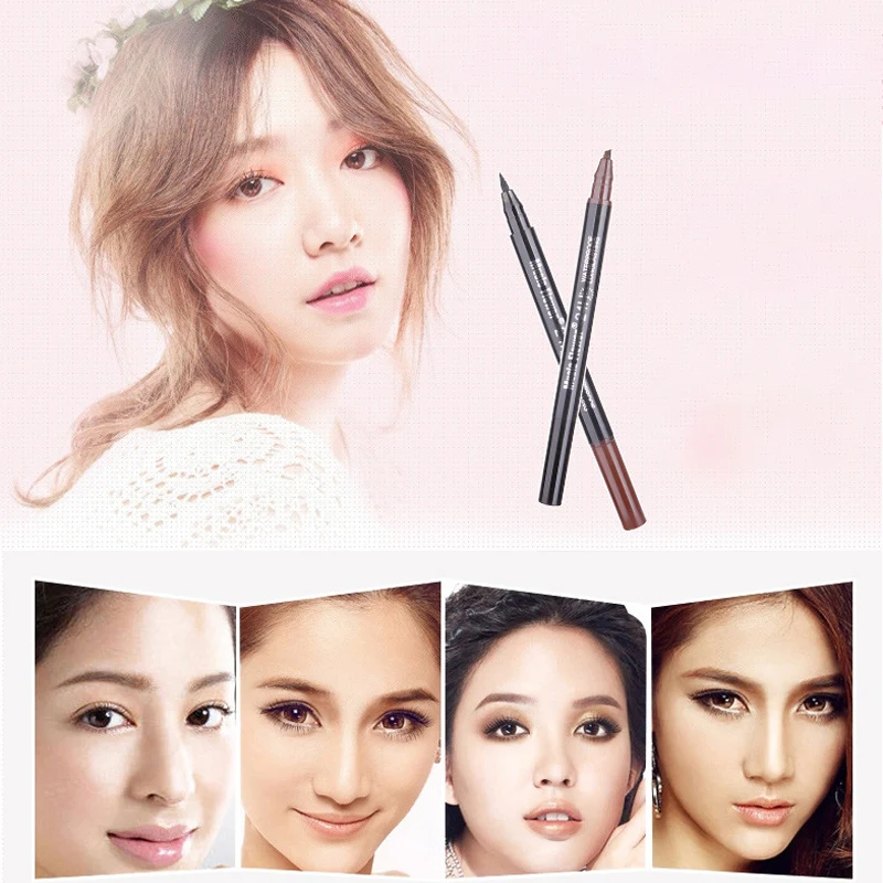 Подводка для глаз тонкий эскиз двойная головка жидкая подводка бровей ручка