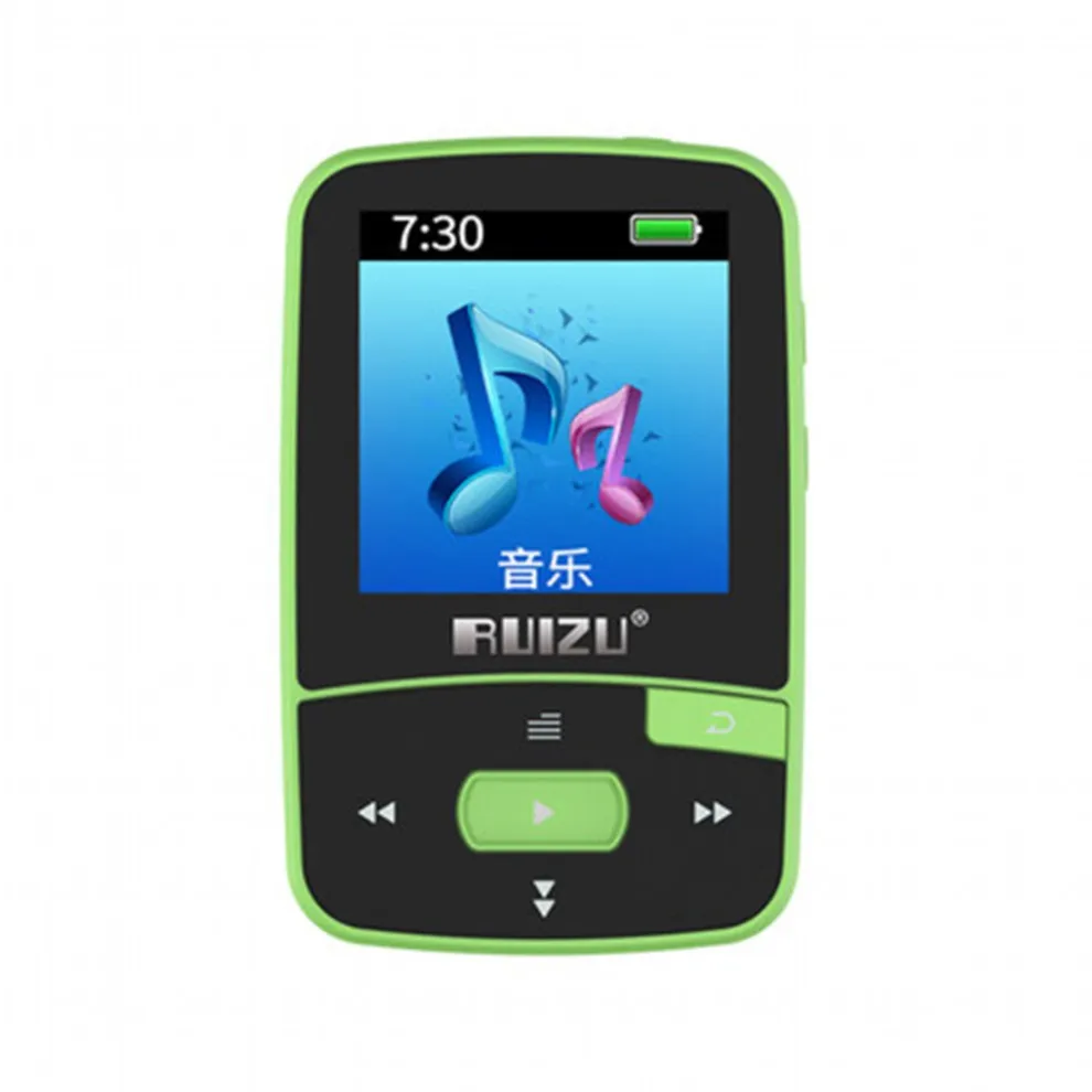 Green Новое поступление, Спортивный MP3 плеер RUIZU X50 с Bluetooth, 8 ГБ, мини-клип с поддержкой экрана, FM, запись, электронная книга, часы, шагомер - Цвет: Green