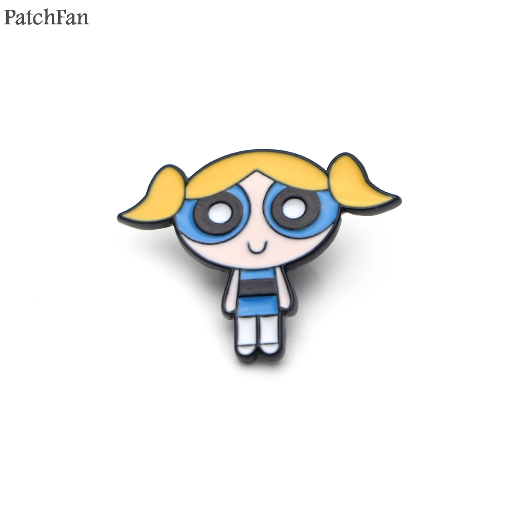 Patchfan пауэрпуф девушки цинк эмаль булавки для мужчин Дети Мультяшные Броши para рубашка одежда рюкзак ювелирные изделия значки A0924