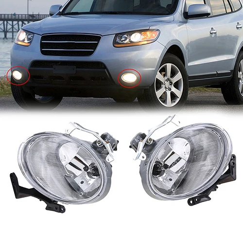 1 Pair POSSBAY противотуманная фара в сборе для hyundai Santa Fe(см) 2007-2009 предварительно подтягиваемая Автомобильная галогенная Передняя бампер противотуманные фары желтый 12 в лампы - Цвет: 1 Pair