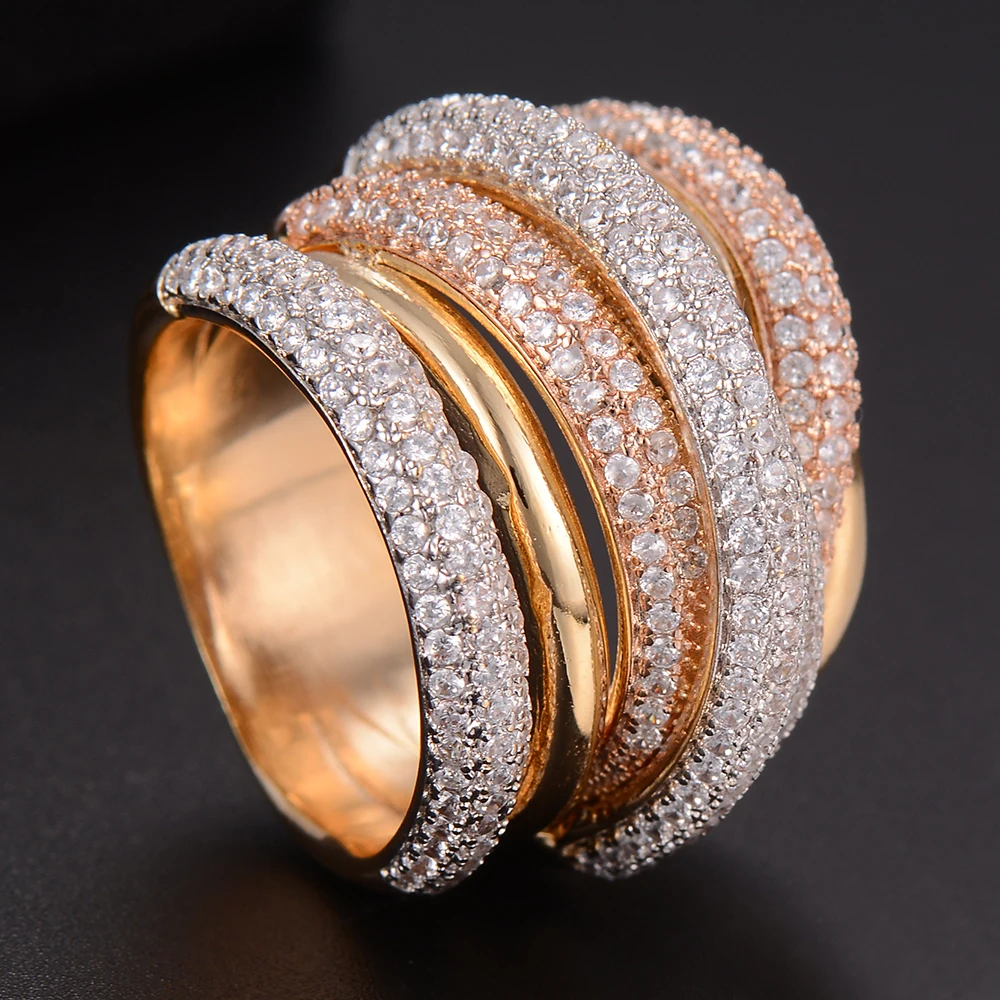 Женское кольцо SISCATHY роскошное с геометрическим узором и фианитами свадебные