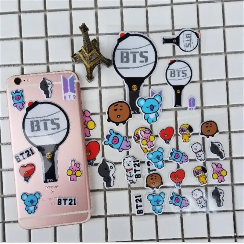 2018 Новое прибытие Kpop BT21 корейский Звезды BTS Bangtan мальчики мультфильм наклейки для
