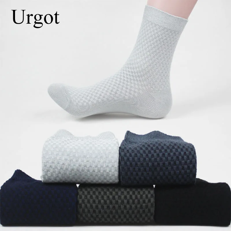 

Urgot 5pairs/box Men Bamboo Fiber Socks Brand New Casual Business Calcetine Sock Deodorant Breatheable Long Socks Men Calcetines