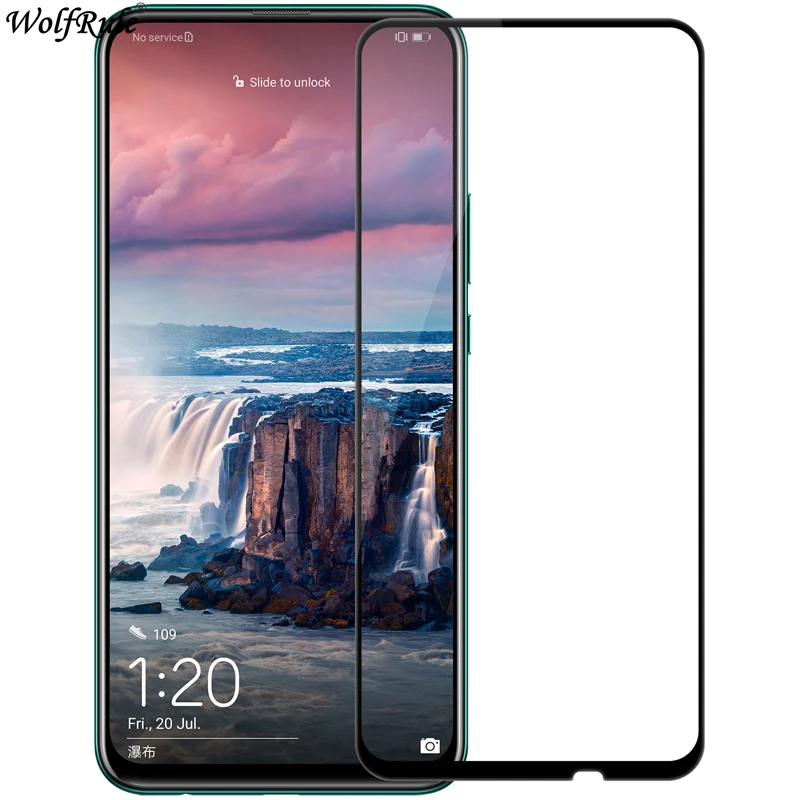 2 piezas de vidrio templado para Huawei Y9 Prime 2019 vidrio cubierta completa pegamento 9H Protector de pantalla para Huawei Y9 Prime 2019 tel&eacute;fono vidrio Flim-0