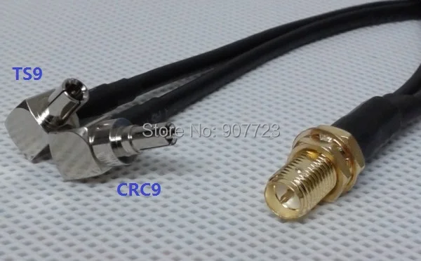 CRC9 TS9 Male Plug Right Angle To RP-SMA Female Jack RG174 8" 20cm RF Pigtail Cable For Huawei ZTE 3G 4G USB Modem