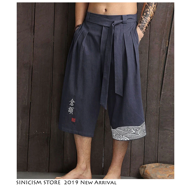 Брюки для бега Sinicism Store мужские винтажные повседневные свободные с принтом в