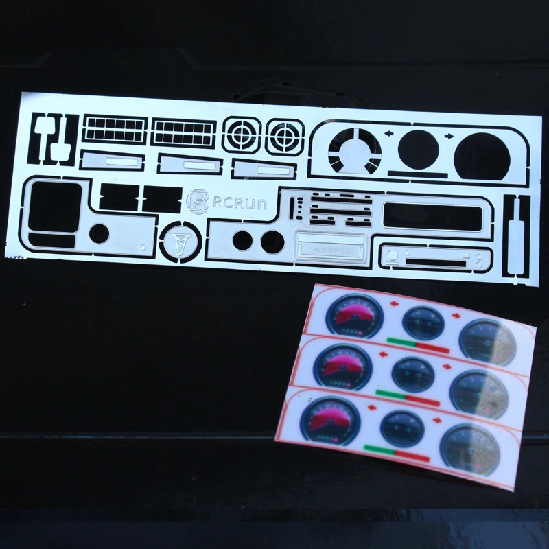 1/10 rc crawler car upgrade accessories cab interior dash board plate w/ stickers for 1:10 scale tamiya buriser hilus 4wd TF2 | Игрушки и