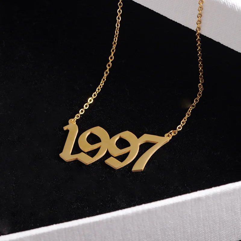 Старинное английское персонализированное ожерелье с датой s 1985 1986 1987 1988 1989 1990 1991