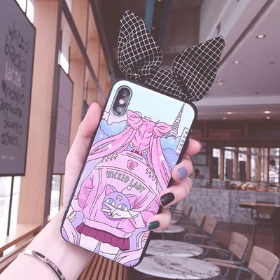 As shown in Redmi note 7 pro милый 3D чехол для телефона с бантом Сейлор Мун для Xiaomi 8/8se/mi9/9se/redmi note 6/redmi 7 задняя крышка с кроличьими ушками - Цвет: As shown in