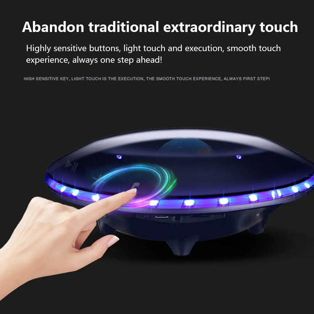 Ostart беспроводной левитационный плавающий Bluetooth динамик Магнитный аудио компьютер телефон Двойной Динамик Красочный светильник стерео сабвуфер