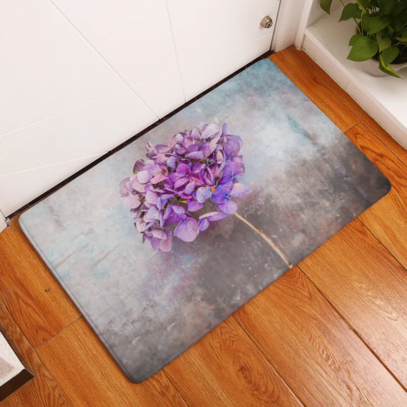 Винтажный коврик с принтом букета дверной цифровая печать для ног полоска ванной