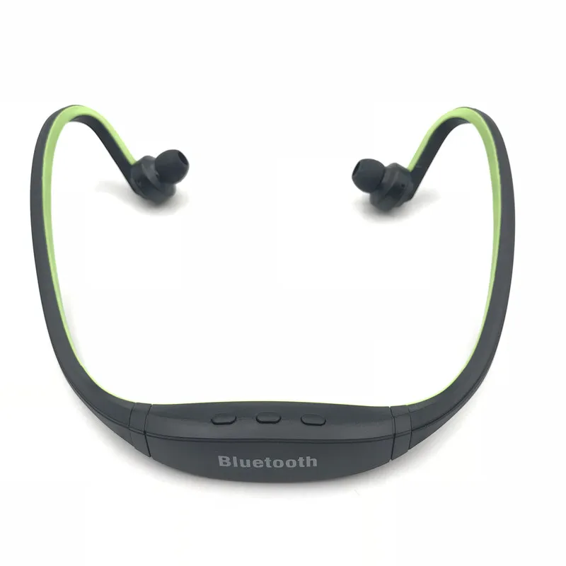 S9 беспроводные Bluetooth наушники со слотом для sd-карты, микро Шейная гарнитура Auriculares, стерео музыкальные наушники для Iphone, Xiaomi - Цвет: green