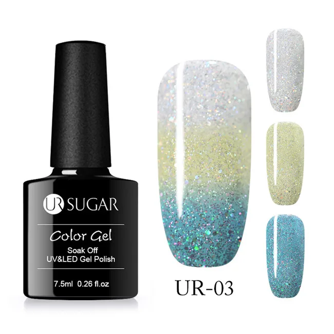 3 color3 Ur Sugar, термогель-лак, температура, изменение цвета, блестящий Гель-лак, впитывающий УФ-Гибридный лак, Полупостоянный Гель-лак - Цвет: 3 color3